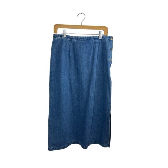 Eddie Bauer Dresses & Skirts - Vintage Eddie Bauer Skirt Women 12P Blue Maxi Denim Modest Western y2k